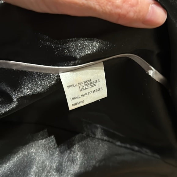 Calvin Klein Tweed Wool Winter Coat with Belt, Black and White Marled, Size XS/S - Picture 13 of 13